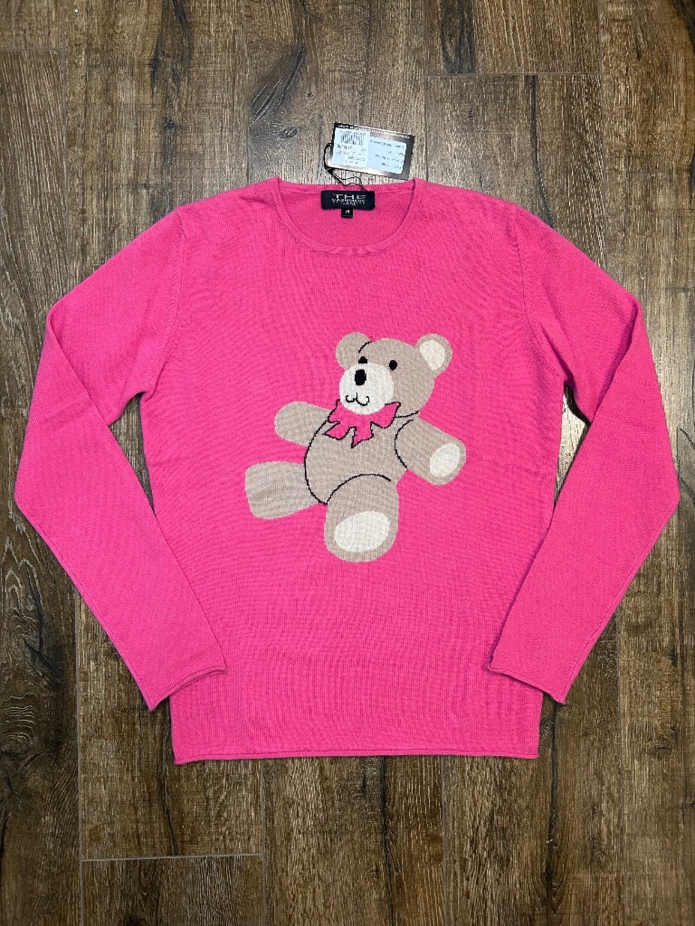 NWT Pink Teddy Bear Sweater 100% Cashemere Winter size M